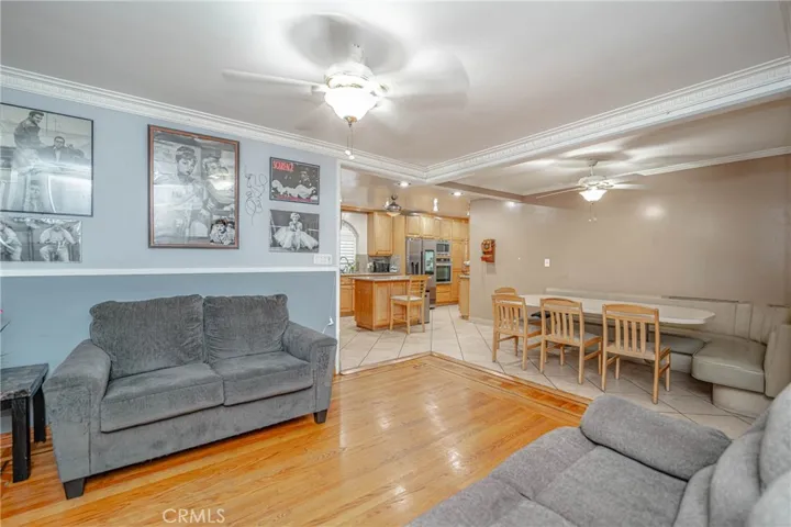 family room opens up to breakfast nook/kitchen