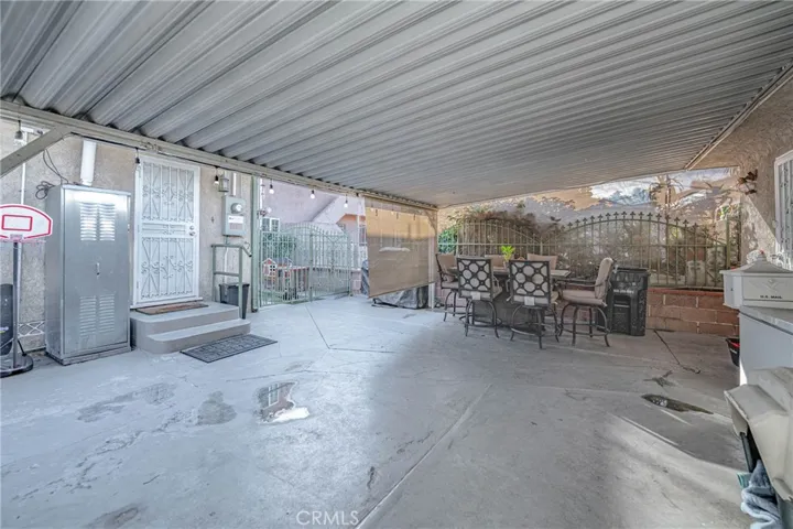 Covered back exterior