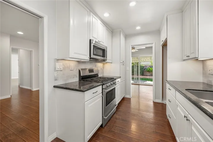 Kitchen conveniently located adjacent to family room and dining area