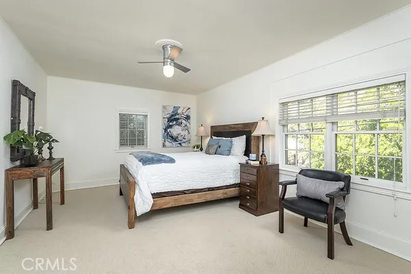 Previously staged. Main upstairs bedroom.