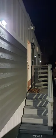 Motion lights outside.