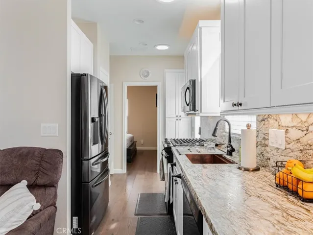 Galley kitchen.