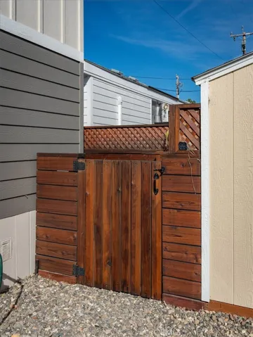 Redwood fence.