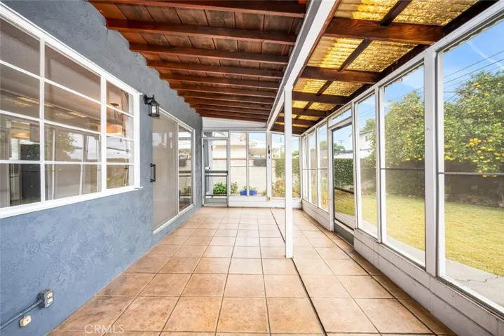 Large outdoor enclosed patio area