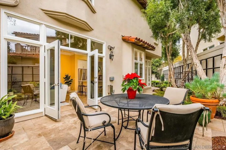Located on side of house next to kitchen and family room.