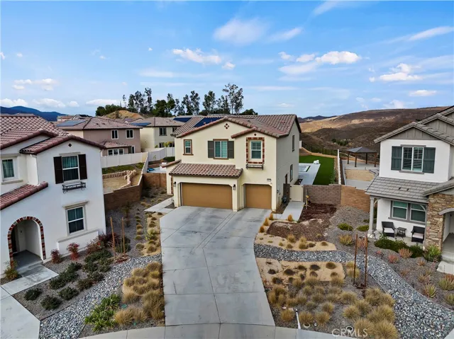 Aerial view of expansive driveway for multiple vehicles