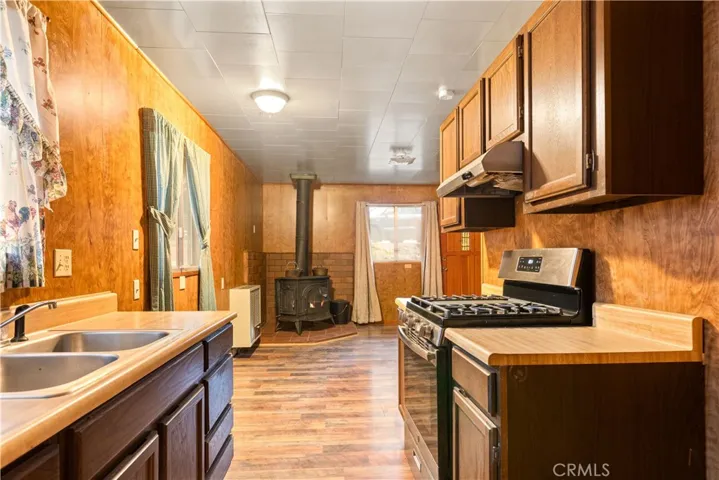 A view from the kitchen to the living room.