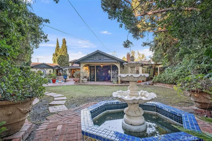 Fountain in the back garden