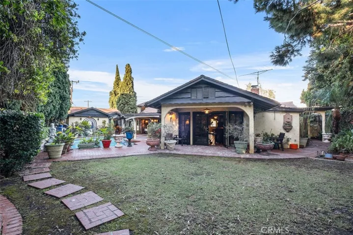 View of back of the house from the garden.