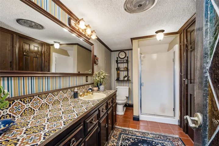 View of pool house bathroom.