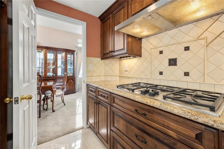 Kitchen with built in gas range