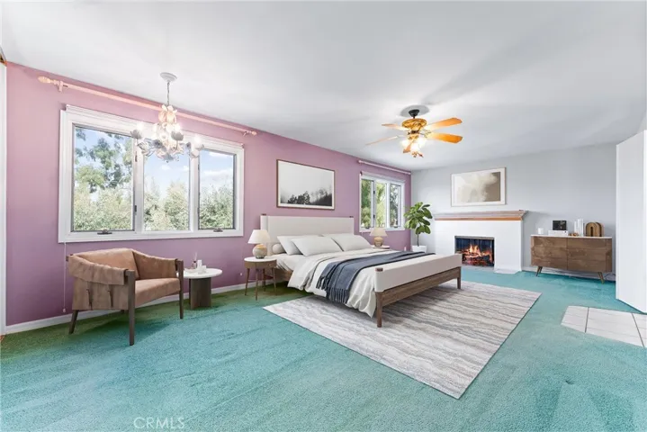 Primary bedroom has been digitally staged.