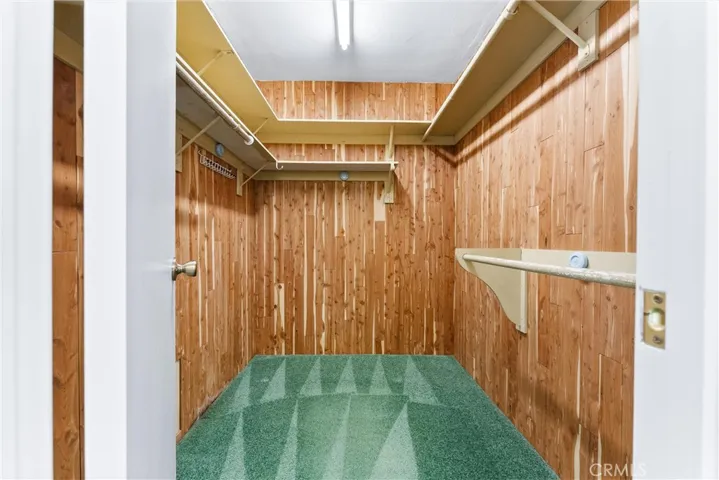 Cedar lined primary walk-in closet.