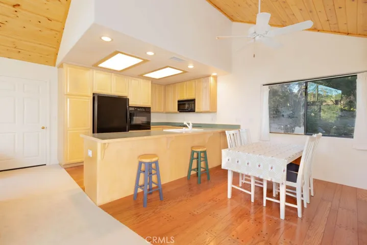 Convenient to the kitchen, the dining area is spacious.