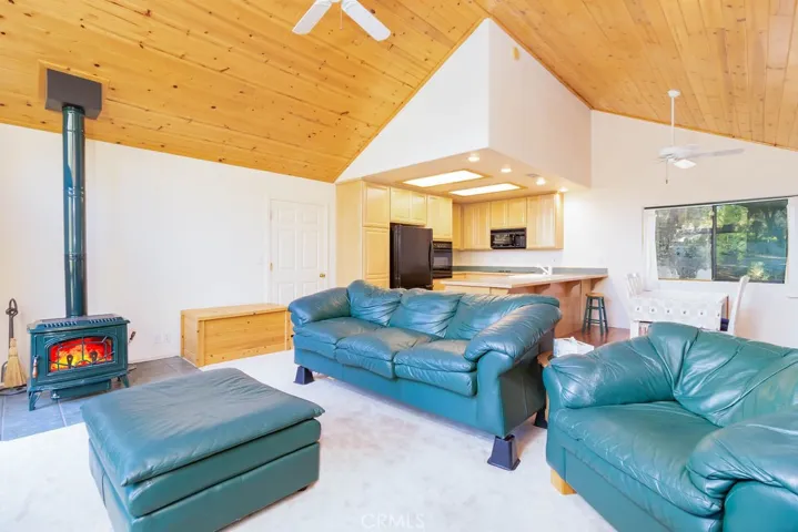 The great room has a pellet stove for cost effective warmth, as an alterative or supplement to the central heat.