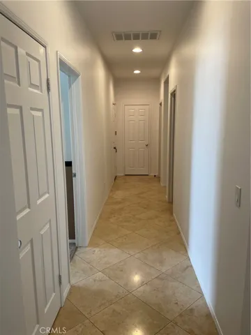 Tiled flooring in hallway