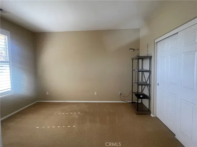 Carpet with wood closet doors