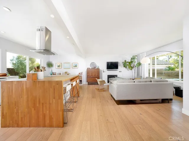 view of living room and kitchen