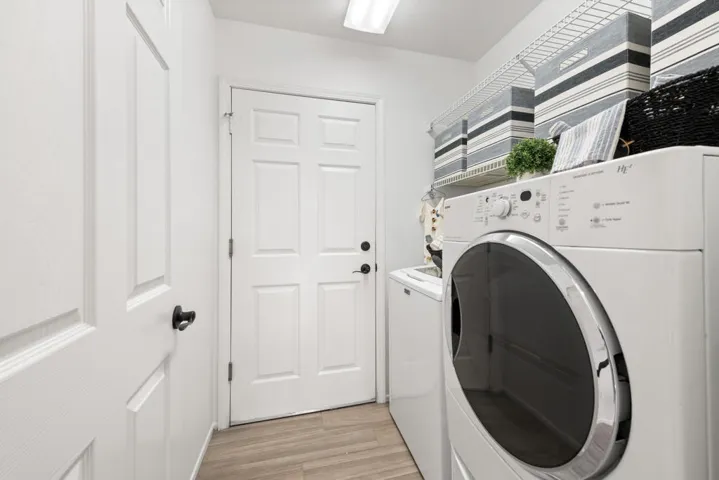 Indoor Laundry Room with Shelves