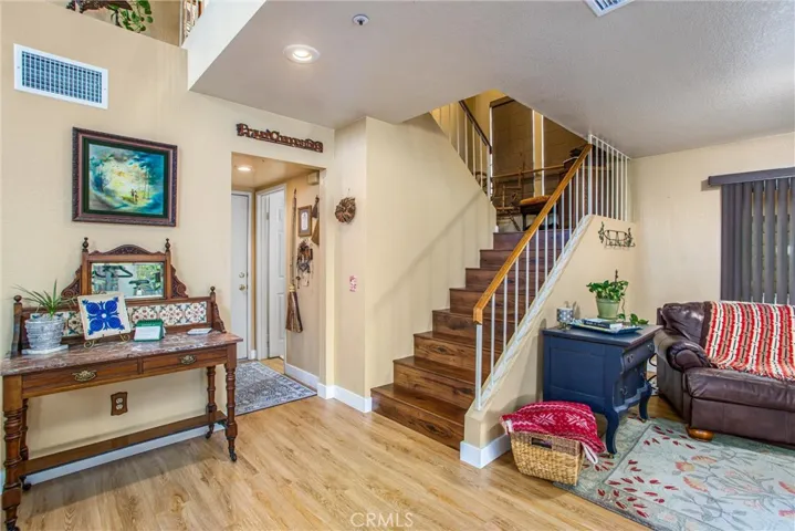 Entryway tot he left, dining room to the right