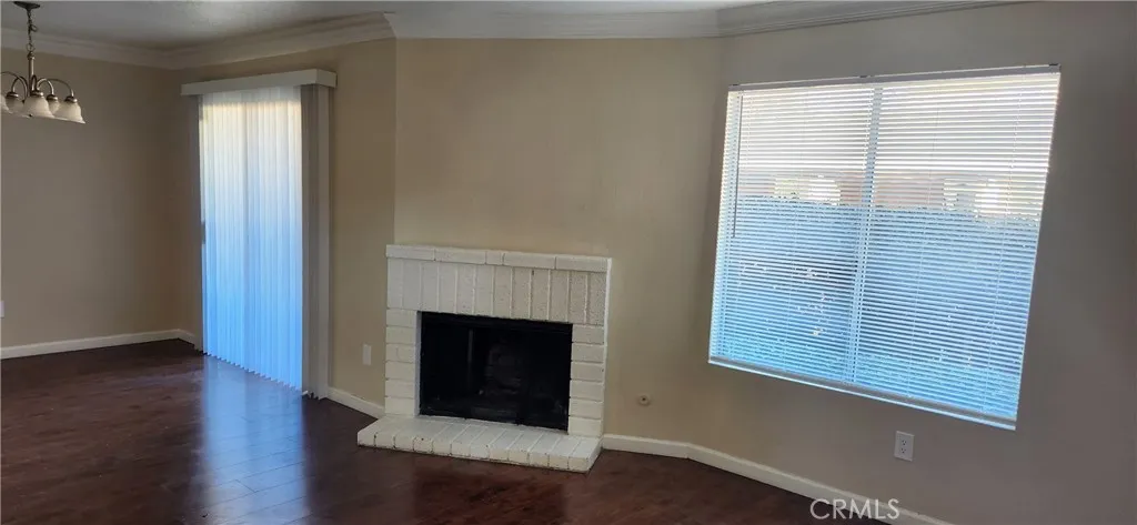 Spacious Living Room with Fireplace.