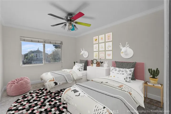 Virtually staged bedroom