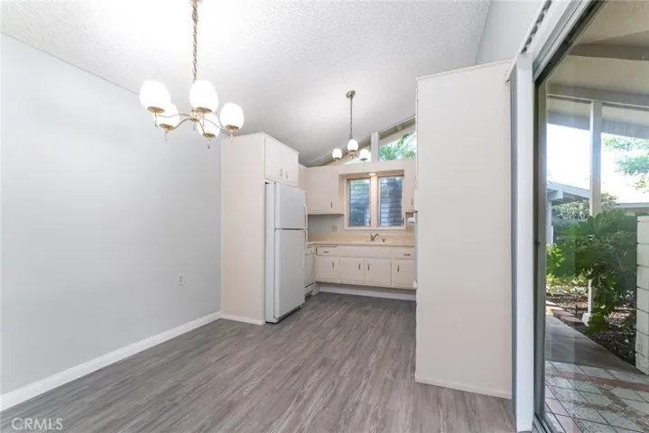 Breakfast nook in kitchen.