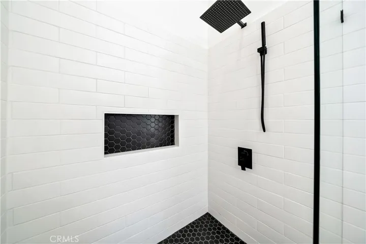 walk-in shower in the master bathroom
