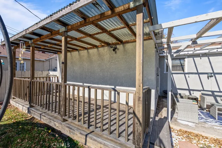 deck area in backyard