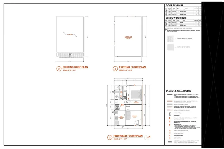 Proposed 1 Bedroom ADU. Option 2 with 2 bed 1 bath also available.