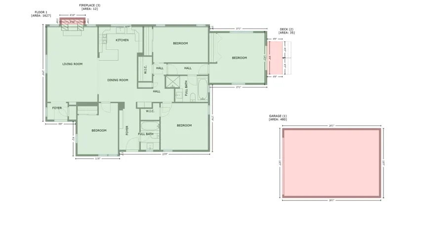 Site plan for main house and garage.