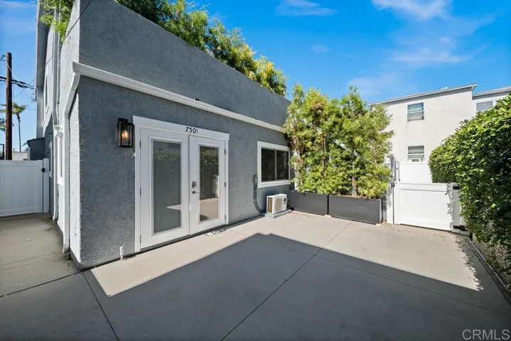 Large patios for downstairs residents.