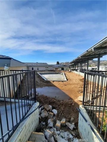 Swimming pool area in progress