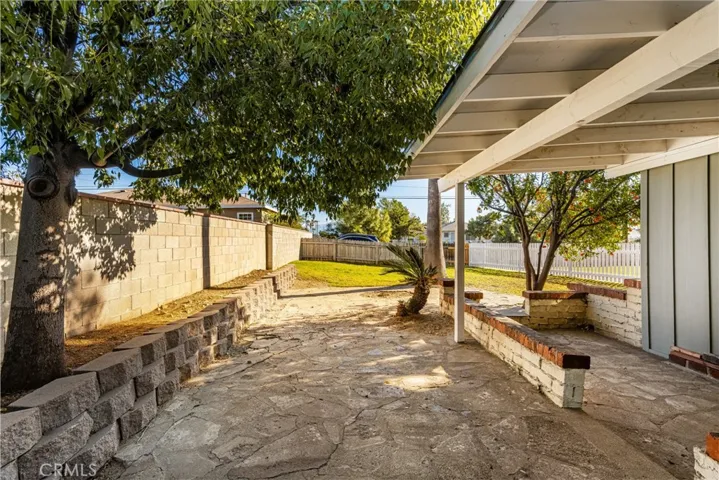 Unit A separate patio.