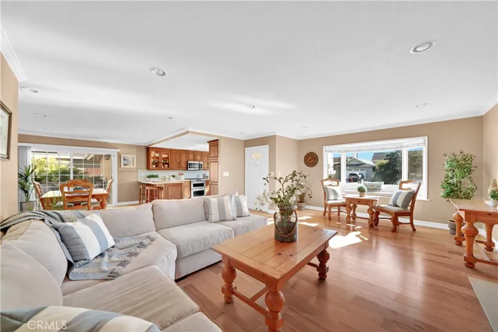 Great-Room Style Living with Living Room Open to Dining Room and Expanded Remodeled Gourmet Kitchen