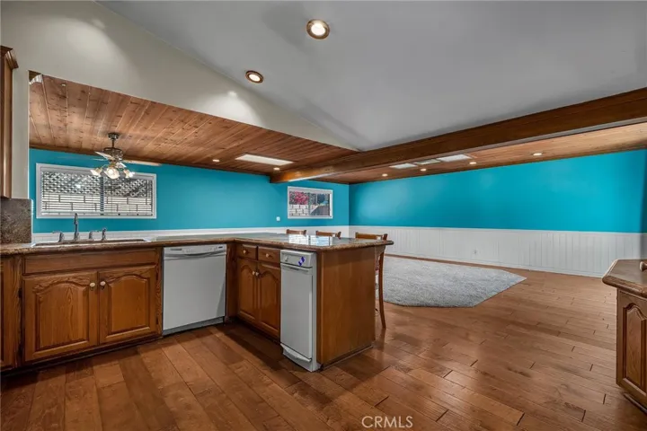 Kitchen view into family room