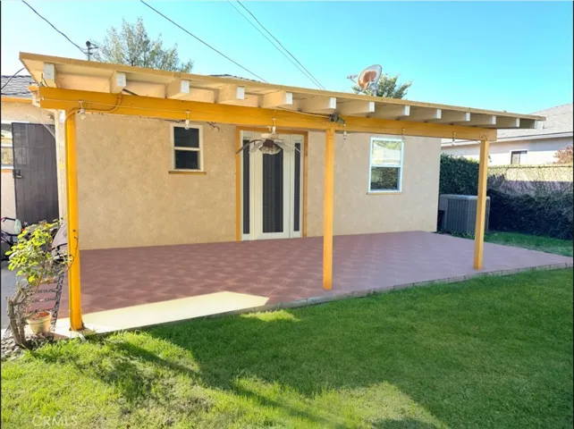 Digitally staged backyard and patio