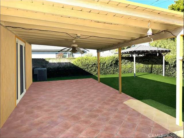 Digitally staged backyard and patio