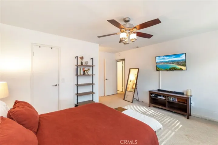 Custom ceiling fan in primary bedroom