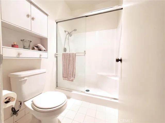 Walk-in shower in the primary bathroom
