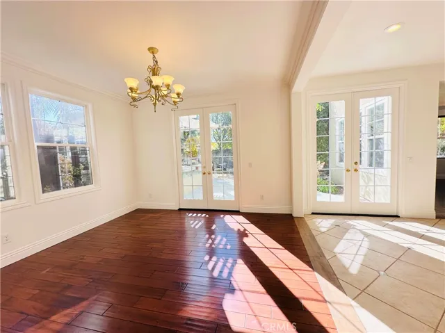 Formal dining room with French doors