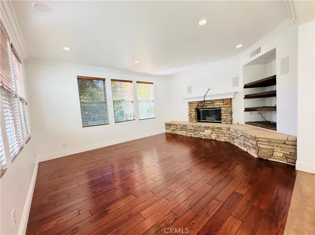 Family Room with raised hearth