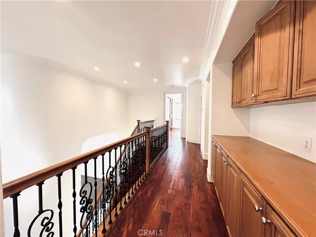 Upstairs Hallway with linen cabinets