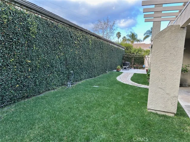 Long view of the private yard