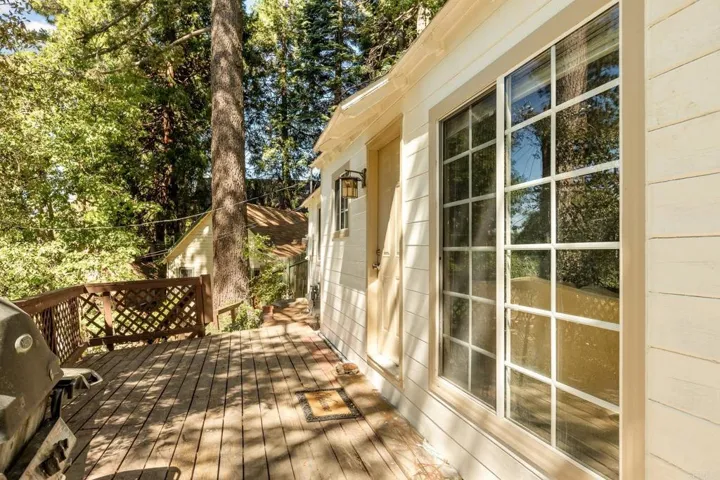Front wood patio with BBQ