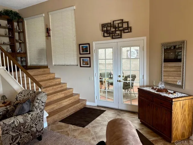 French doors to atrium from LR