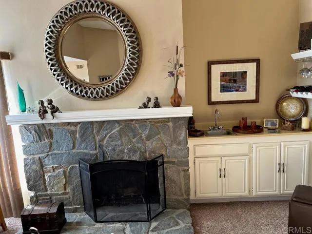 Fireplace and wet bar