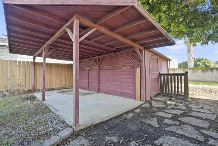 Shed / workshop in backyard could be torn down to make additional room to build an ADU