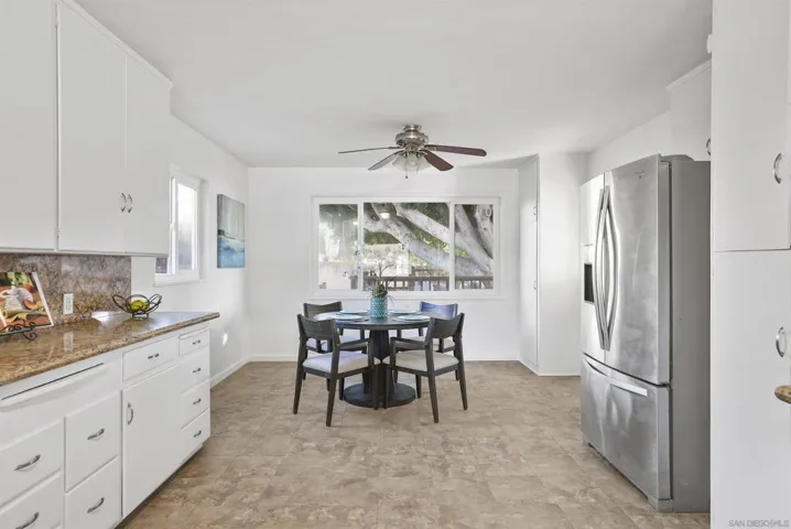 Dining area overlooking beautiful backyard