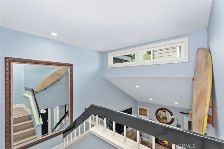 Stairway overlooking the living room